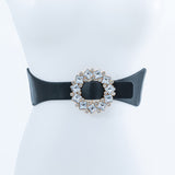 CLEAR STONE FLOWER BUCKLE FASHION BELT