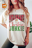 CHRISTMAS JUNKIE GRAPHIC PLUS SIZE TEE / T-SHIRT