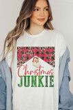 CHRISTMAS JUNKIE GRAPHIC PLUS SIZE TEE / T-SHIRT