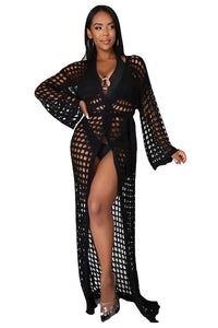 CHIC CROCHET COVER-UP KIMONO