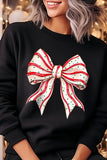 Christmas Tree Cake Bow Graphic Fleece Sweatshirts