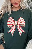 Christmas Tree Cake Bow Graphic Fleece Sweatshirts