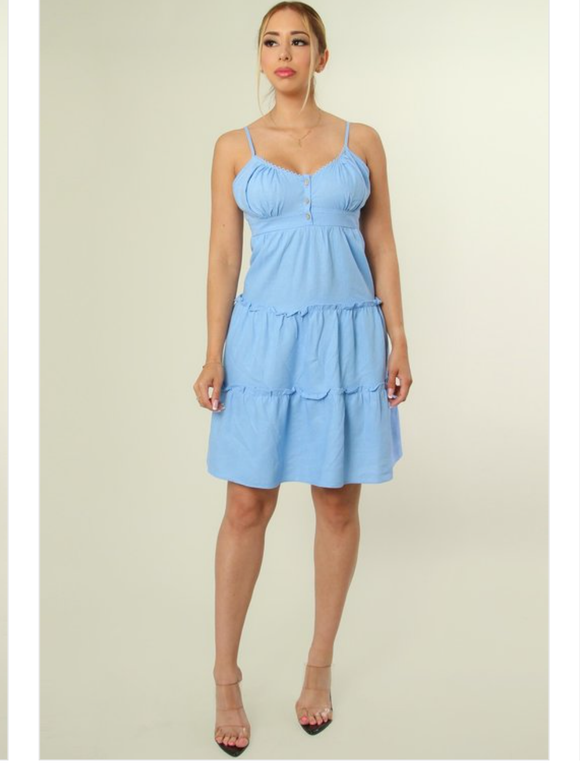 Baby Blue Sleeveless mini Dress