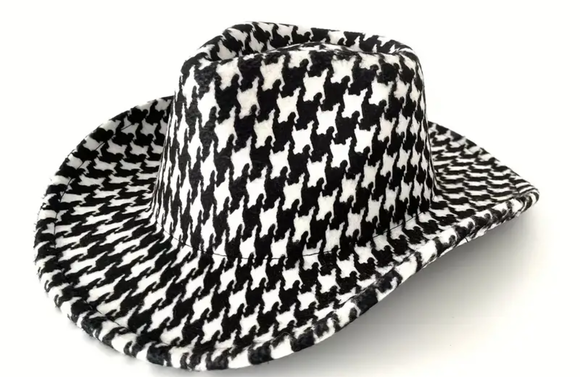 British Houndstooth Cowboy Hat