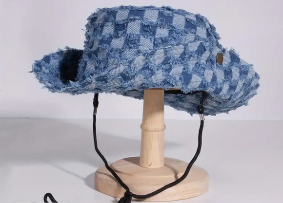 Plaid Pattern Denim Hat