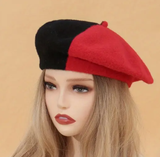 Stylish Two-Tone Beret Hat