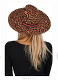 Leopard Wide Brim fedora