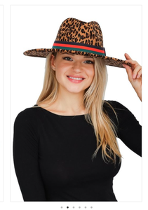 Leopard Wide Brim fedora